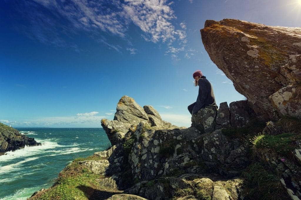 woman, sea, cliffs, rocks, coast, person, landscape, ocean, bay, water, nature, united kingdom, scenic, vacations, person, person, united kingdom, united kingdom, united kingdom, united kingdom, united kingdom