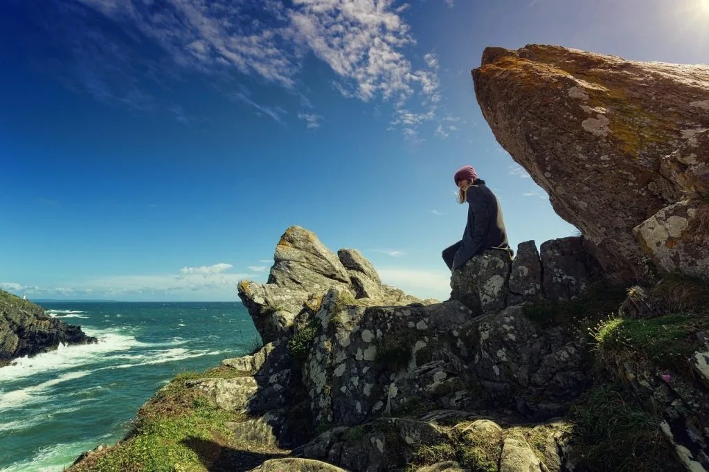 woman, sea, cliffs, rocks, coast, person, landscape, ocean, bay, water, nature, united kingdom, scenic, vacations, person, person, united kingdom, united kingdom, united kingdom, united kingdom, united kingdom
