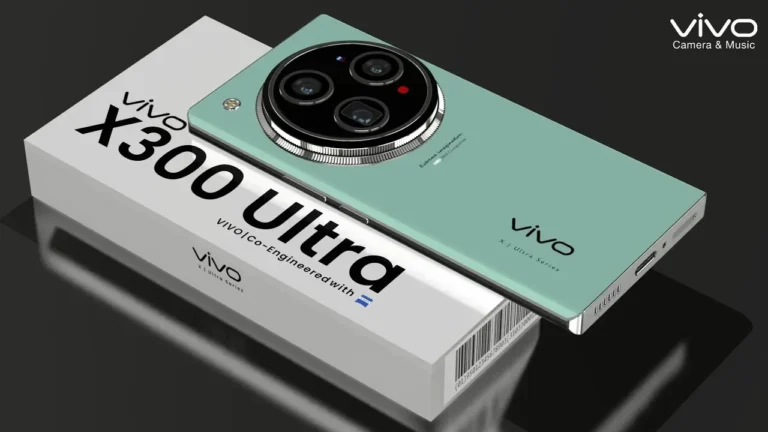 Render ponsel Vivo X300 Ultra berwarna hijau mint, terlihat modul kamera belakang.