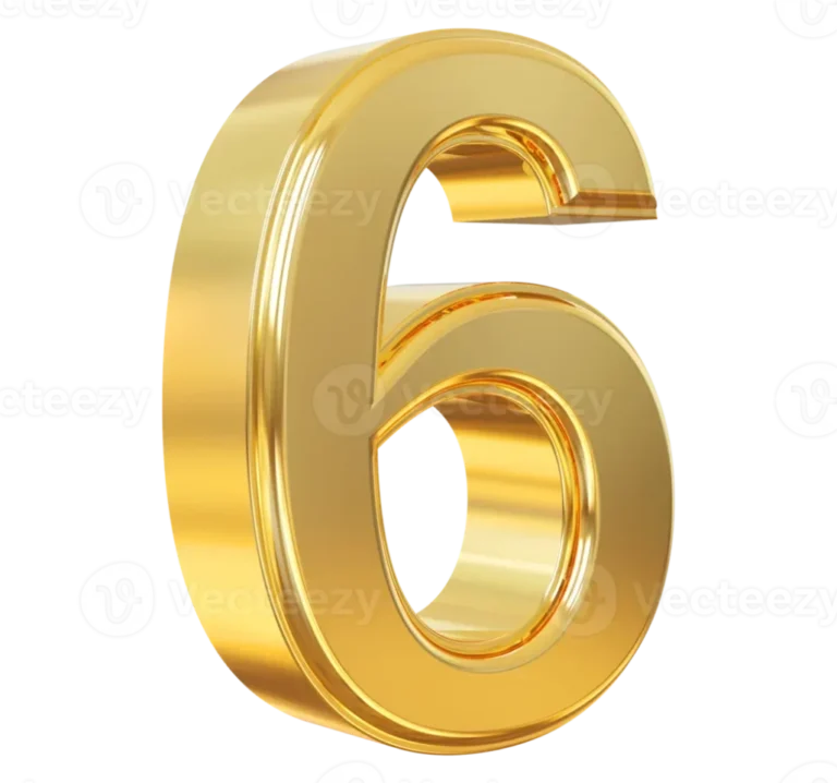 Angka 6 emas, representasi peringkat kafe kopi terbaik di dunia.