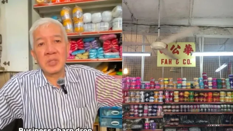 Pria paruh baya di toko, mewakili pedagang yang merugi akibat diskon.