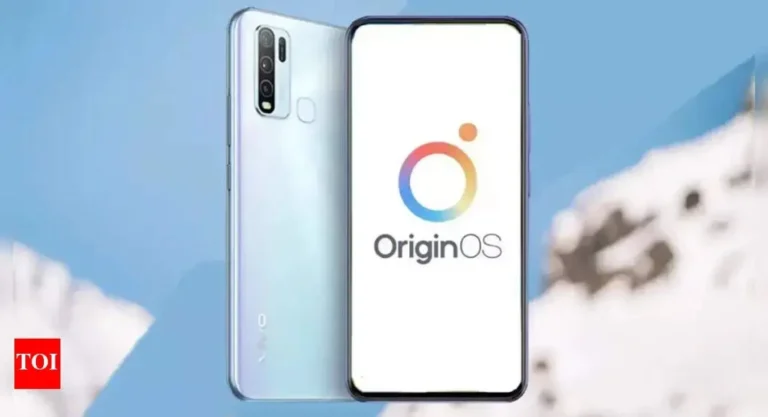 Ponsel Vivo menampilkan logo OriginOS 6, sistem operasi Android terbaru.