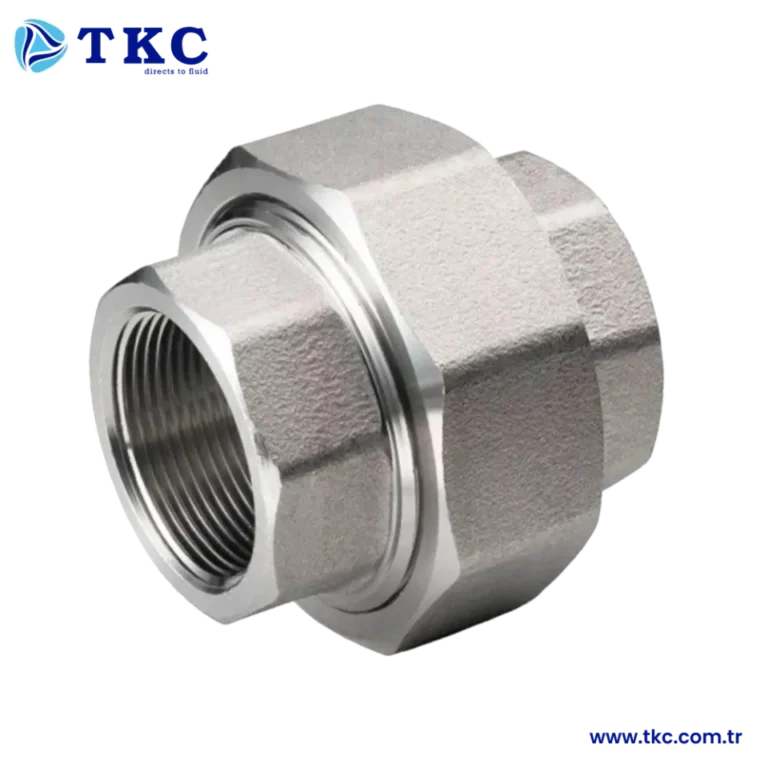 Sambungan pipa union baja tahan karat untuk sistem perpipaan industri dan infrastruktur.