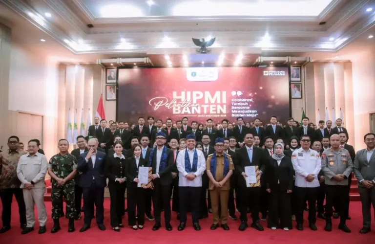 Pelantikan pengurus Himpunan Pengusaha Muda Indonesia (HIPMI) Banten masa bakti 2025-2028.